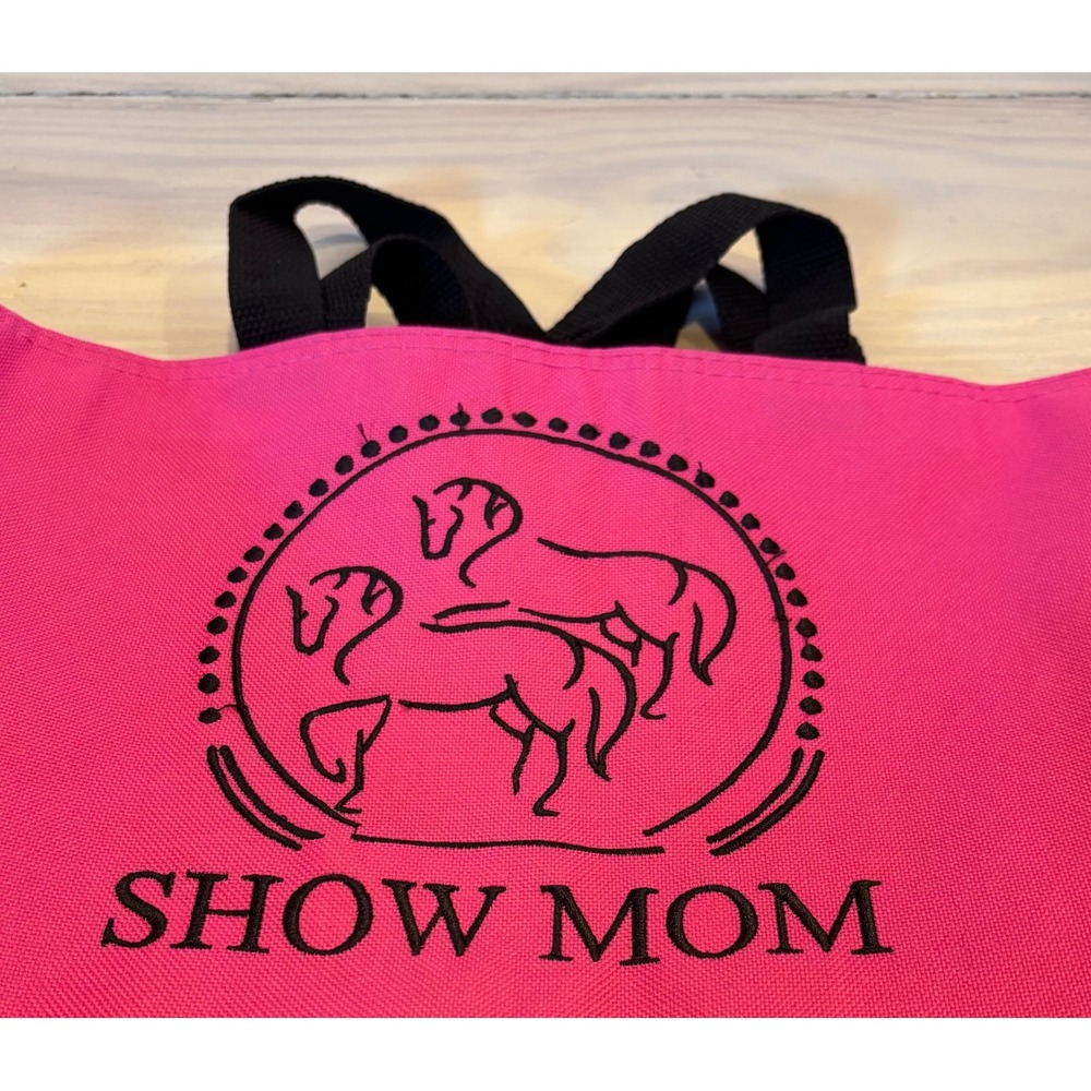 Port Authority Pink Show Mom Equestrian Horse Tote Bag Graphic Canvas Style